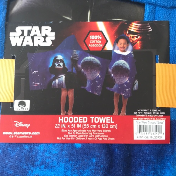 Star Wars Darth Vader Hooded Bath Towel - Picture 2 of 3